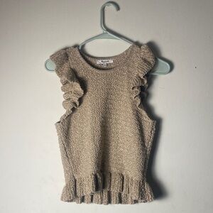 Madewell Beige Ruffle Tank Top